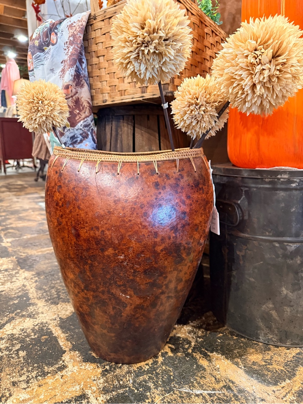 Handcrafted Brown Decorative Floor Vase